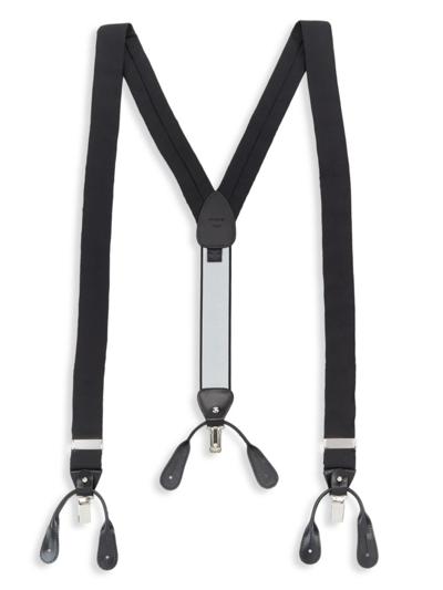 Saks Fifth Avenue Collection Silk Suspenders In Black