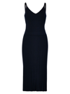 Milly Ribbed Pleated Cami Minidress In Navy