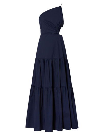 Milly Bahati Cutout One-shoulder Dress In Navy