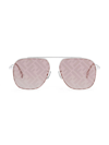 Fendi Travel 57mm Geometric Sunglasses In Bordeaux Mirror