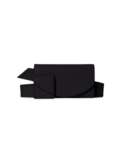 The Row Horizontal Calfskin Leather Belt Bag In Black