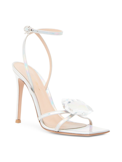 Gianvito Rossi Women's Jaipur Holographic Leather Embellished Ankle-strap Sandals In Hologram