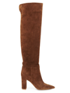GIANVITO ROSSI WOMEN'S PIPER SUEDE KNEE-HIGH BOOTS