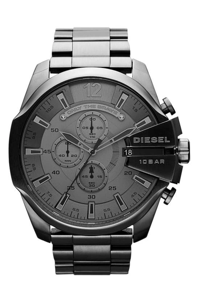 Diesel Men's Chronograph Gunmetal Ion-plated Stainless Steel Bracelet Watch 51mm Dz4282 In Grey