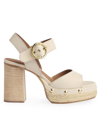 See By Chloé See By Chloe Women's Viviane Studded Espadrille High Heel Platform Sandals In Natural