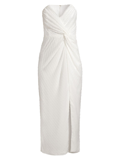 Katie May Come On Home Twisted Strapless Midi-dress In Ivory