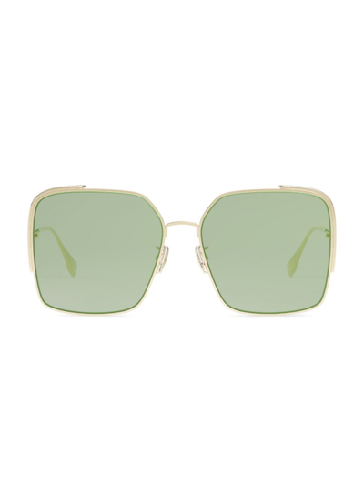 Fendi Women's O'lock 59mm Square Sunglasses In Green