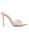 Gianvito Rossi Glass Crystal-embellished Sandals In Peach