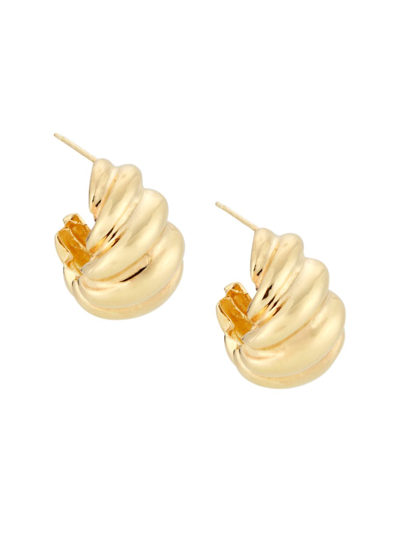 Jennifer Zeuner Jewelry Perla 14k-gold-plated Twisted Hoop Earrings In Yellow Gold