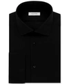 Calvin Klein Men's Steel Extra-slim Fit Non-iron Performance Stretch Herringbone Dress Shirt In Black