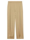 Theory Pleated Satin Pull-on Pants In Camel