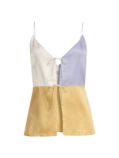 Rebecca Taylor Color-blocked Twill Camisole In Multi