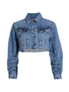 FREE PEOPLE OLLIE CROPPED DENIM TRUCKER JACKET