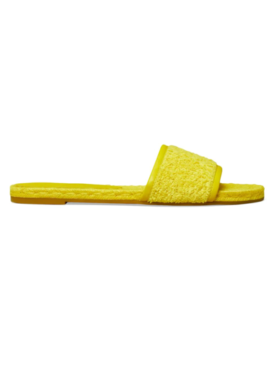 Tory Burch T Monogram Espadrille Slides In Citrus