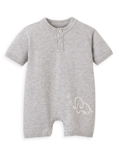 Elegant Baby Women's Baby Boy's Sleepy Elephant Knit Romper In Grey