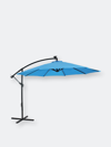 Sunnydaze Decor Offset Patio Umbrella With Solar Led Lights In Blue