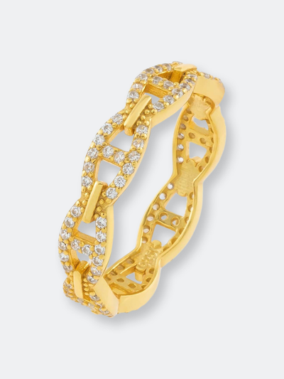 Adinas Jewels By Adina Eden Pavé Mariner Link Ring In Gold