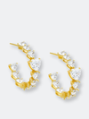 Adinas Jewels By Adina Eden Chunky Cz Heart Hoop Earring In Gold