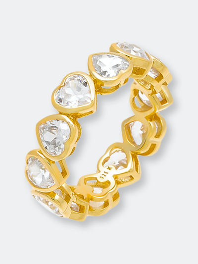 Adinas Jewels By Adina Eden Colored Bezel Heart Eternity Band In White