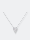 Adinas Jewels Adina's Jewels Elongated Pavé Heart Necklace In Grey