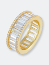Adinas Jewels Adina's Jewels Pavé With Baguette Eternity Band In Gold
