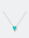 Adinas Jewels By Adina Eden Elongated Pavé Heart Necklace In Blue