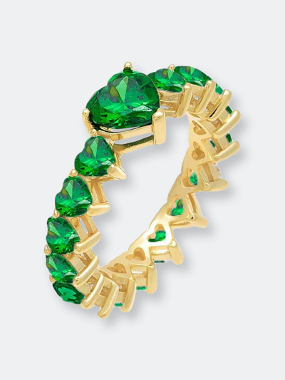Adinas Jewels By Adina Eden Multi Cz Heart Ring In Green