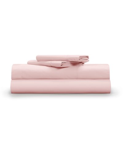 Pillow Gal Classic Cool Crisp 4 Piece Sheet Set, California King In Light Pink