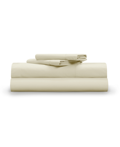 Pillow Gal Classic Cool And Crisp, 4 Piece Sheet Set, Queen In Cream