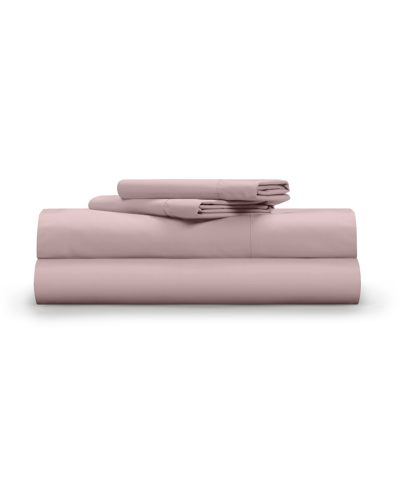Pillow Gal Classic Cool And Crisp, 4 Piece Sheet Set, Queen In Pink