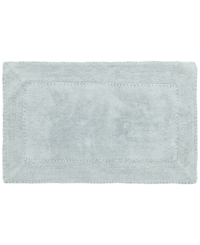 Laura Ashley Ruffled Cotton Bath Rug, 20" X 34" In Aqua