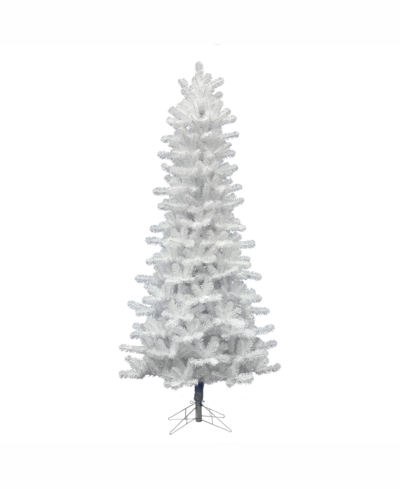 Vickerman 7.5 Ft Crystal White Pine Slim Artificial Christmas Tree Unlit