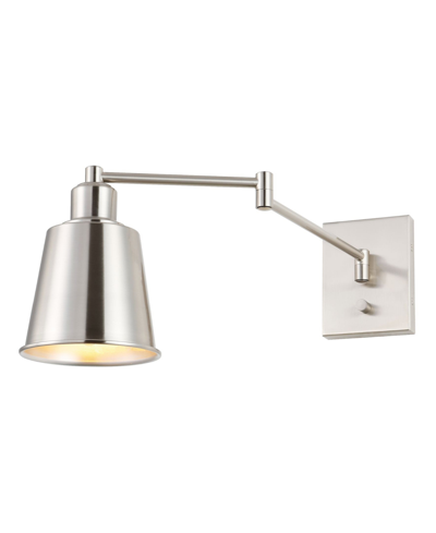 Jonathan Y Cary Iron Contemporary Swing Arm Wall Light In Silver-tone