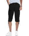 X-ray Men's Big And Tall Belted Capri Cargo Shorts In Black