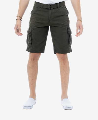 X-ray Men's Belted Double Pocket Cargo Shorts In Charcoal