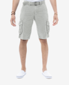 X-ray Men's Big And Tall Belted Double Pocket Cargo Shorts In Slate Grey
