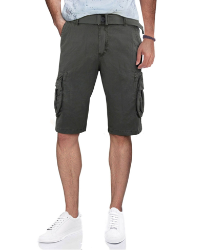 X-ray Men's Belted Double Pocket Cargo Shorts In Gray