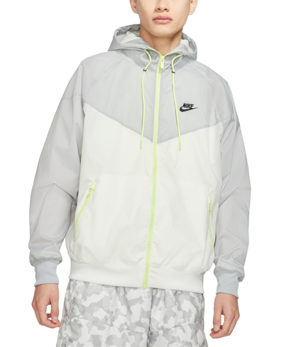 Nike Sportswear Windrunner Men's Hooded Jacket In Sail/light Smoke Grey/light Lemon Twist/black