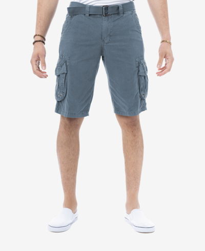 X-ray Men's Big And Tall Belted Double Pocket Cargo Shorts In Steel