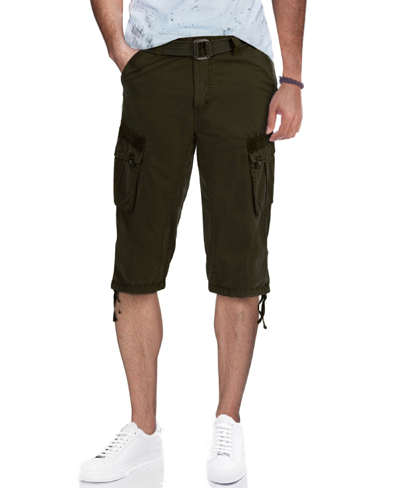 X-ray Men's Big And Tall Belted Capri Cargo Shorts In Charcoal