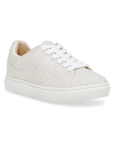 Betsey Johnson Sidney Ivory Pearl Sneaker In Ivory Pearl In White