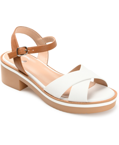 Journee Collection Women's Hilaree Ankle-strap Sandals In White