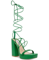 Steve Madden Manzie Platform Sandals With Ankle Tie In Green In Green