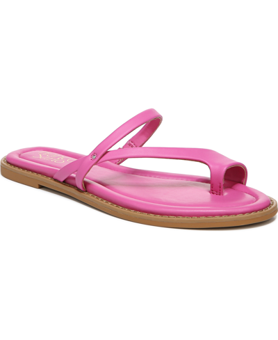 Franco Sarto Jeniro Womens Faux Leather Slip On Slide Sandals In Candy Pink Faux Leather