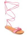 Journee Collection Women's Jiyrie Tie-up Sandal In Coral
