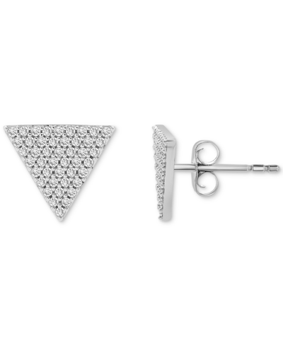 Wrapped Diamond Triangle Stud Earrings (1/4 Ct. Tw) In 14k White Gold, Created For Macy's