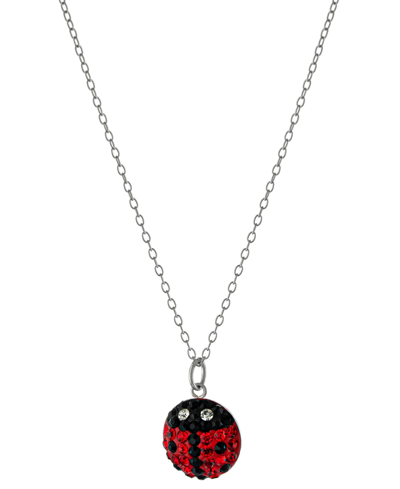 Giani Bernini Crystal Ladybug 18" Pendant Necklace In Sterling Silver, Created For Macy's
