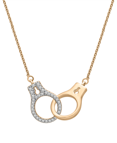 Wrapped Diamond Handcuff Statement Necklace (1/6 Ct. T.w.) In 14k Gold, 18" + 2" Extender, Created For Macy' In Yellow Gold