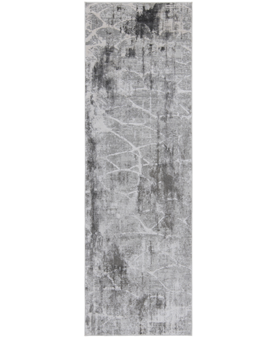 Km Home Alloy All342 2'6" X 8' Runner Area Rug In Silver-tone