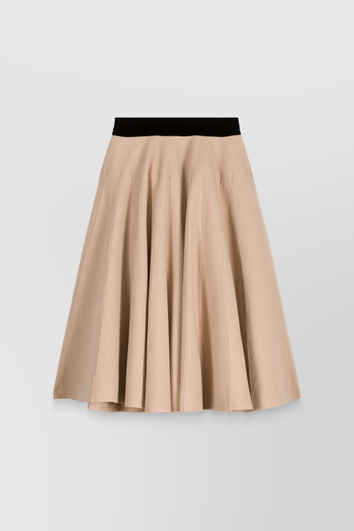 Maison Margiela High-waisted Pleated Maxi Skirt In Beige